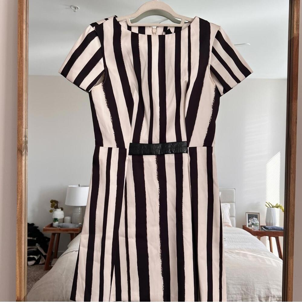 Topshop Black and White Striped Mini Dress